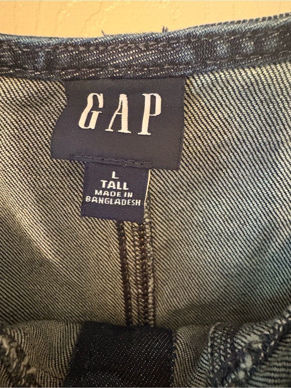 GAP Dark Denim Button-Front Mini Dress Tall - Picture 4 of 6